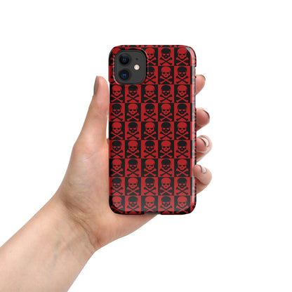 Horror Skulls Snap Case for iPhone® | Red and Black Skulls Pattern | Gothic iPhone Case