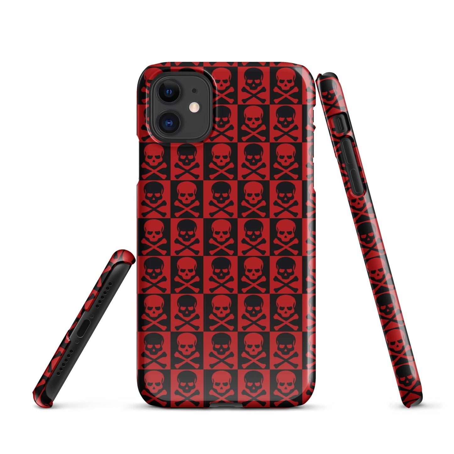 Horror Skulls Snap Case for iPhone® | Red and Black Skulls Pattern | Gothic iPhone Case