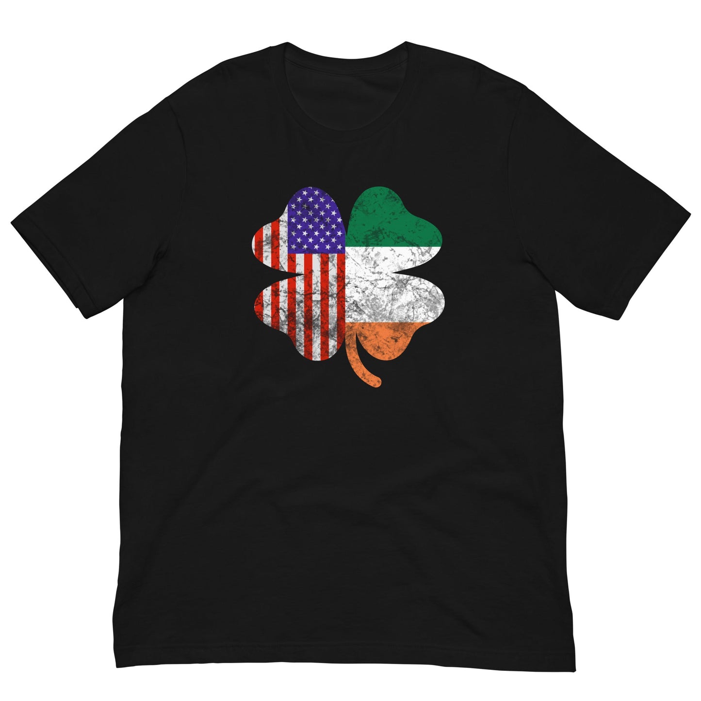 Irish American Flag T-shirt Black / XS