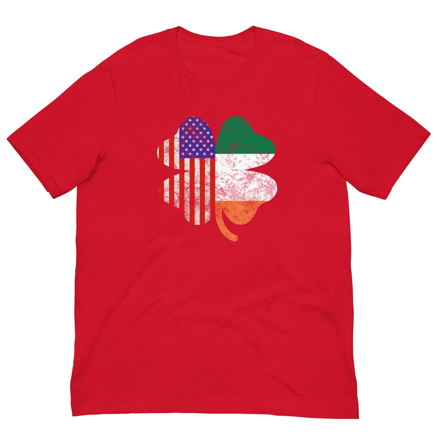 Irish American Flag T-shirt Red / XS