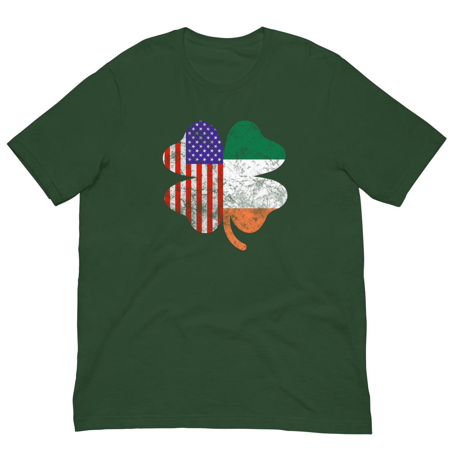 Irish American Flag T-shirt Forest / S