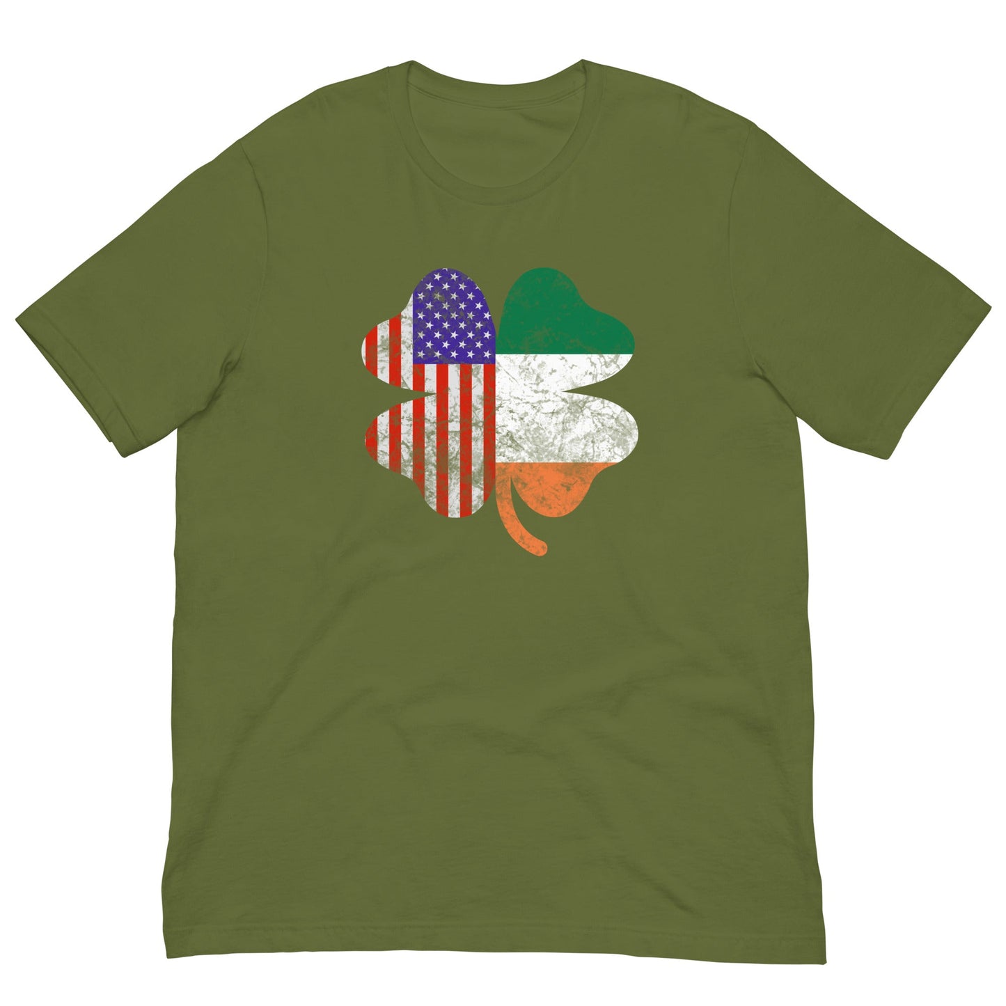 Irish American Flag T-shirt Olive / S