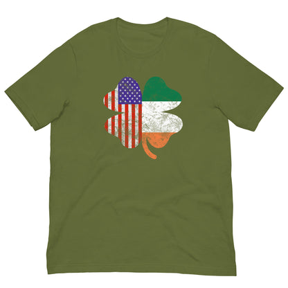 Irish American Flag T-shirt Olive / S