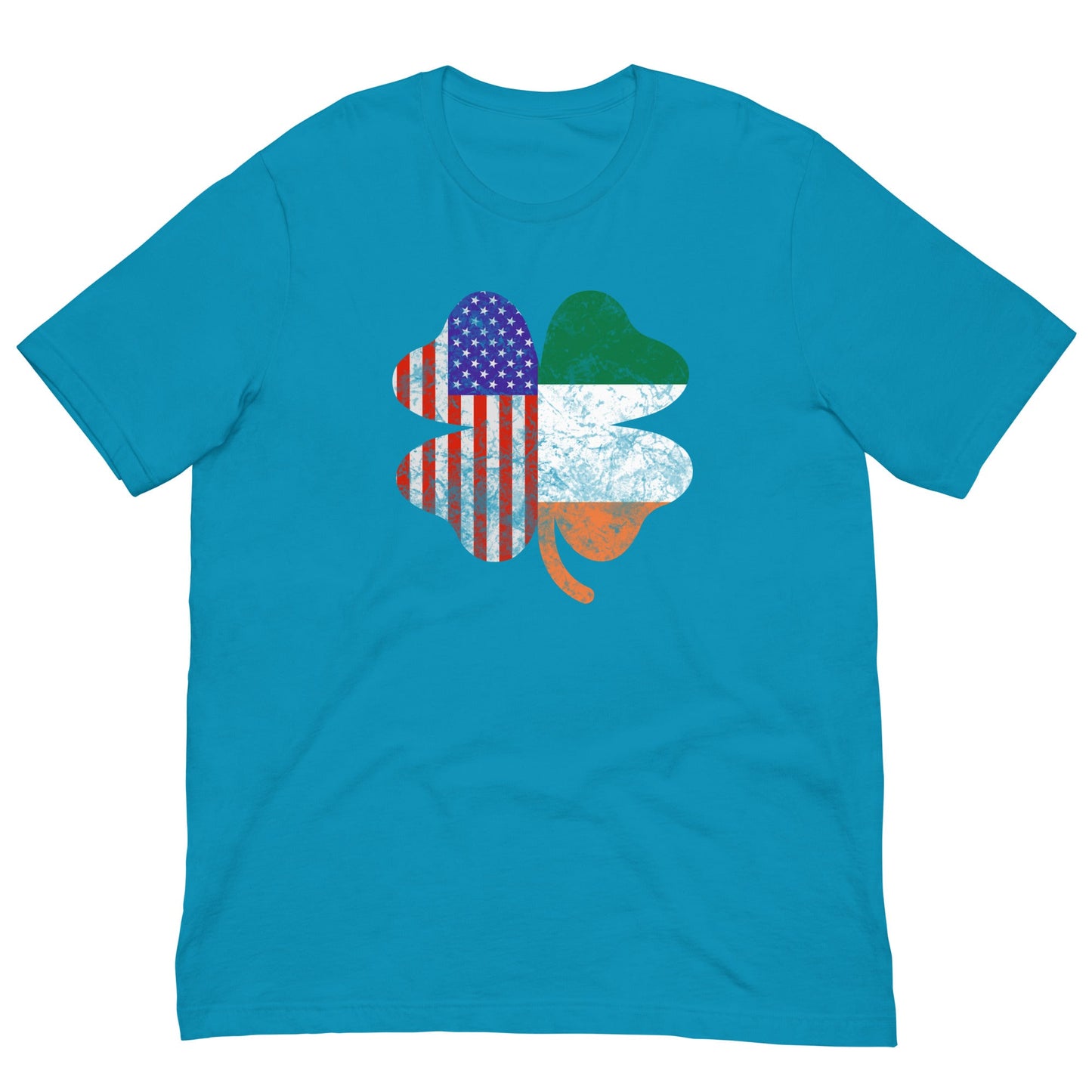 Irish American Flag T-shirt Aqua / S