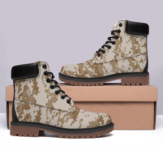 Khaki Army Camouflage Classic Warm Fur Boots for Men & Women | Winter Military Style Combat Boots | Cozy & Durable Cold Weather Footwear Colorful / Women-40.5