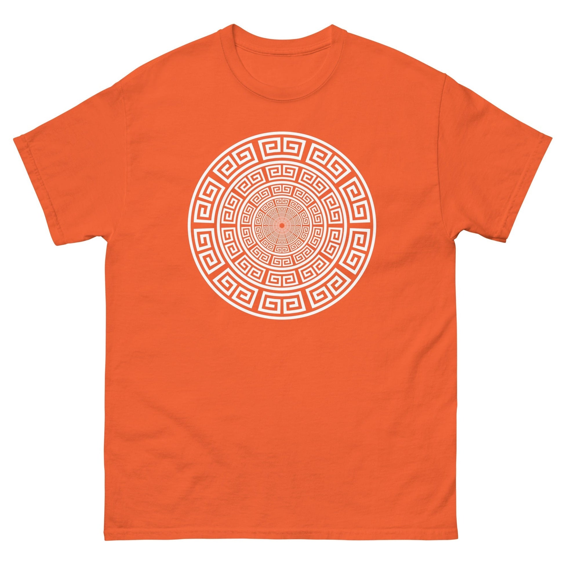 Meander Greek Symbol T-Shirt Orange / S