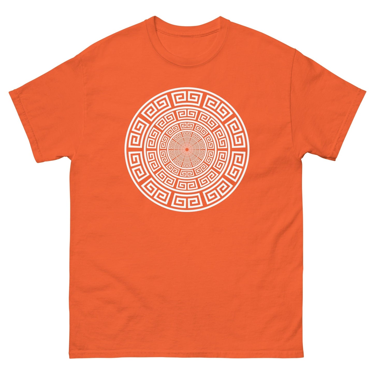 Meander Greek Symbol T-Shirt Orange / S