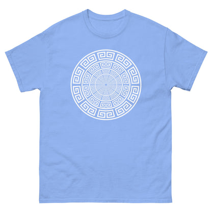 Meander Greek Symbol T-Shirt Carolina Blue / S
