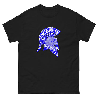 Meander Symbol Spartan Helmet T-Shirt Black / S