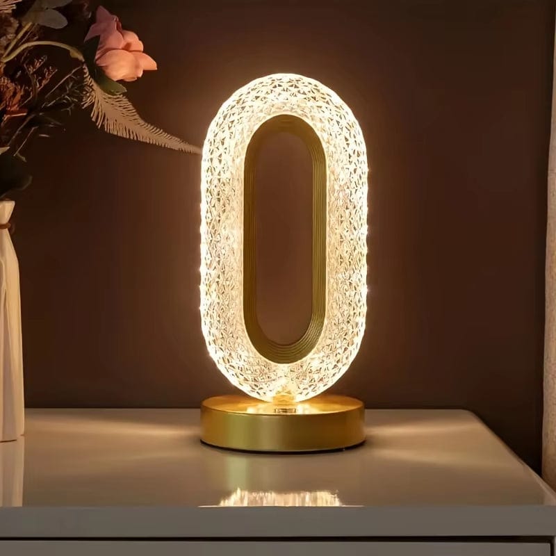 Modern Luxury Oval USB Rechargeable Crystal Table Lamp Living Room Bedroom Bedside Creative Decoration Atmosphere Night Light White