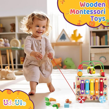 Montessori Toddler Busy Board Wooden LED Light Switch Busy Board Toys