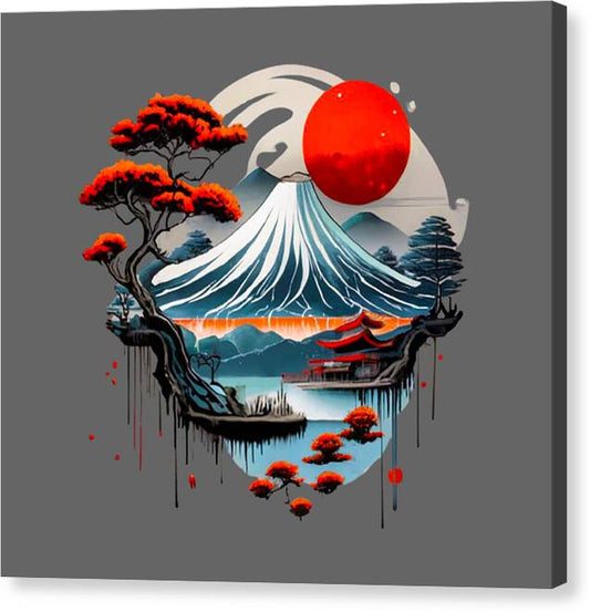Mount Fuji Japanese Landscape - Canvas Print
