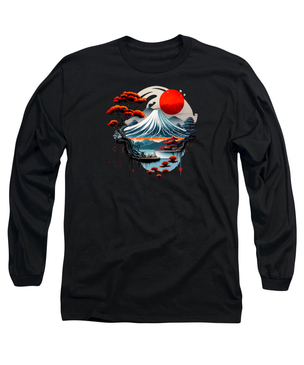 Mount Fuji Japanese Landscape - Long Sleeve T-Shirt