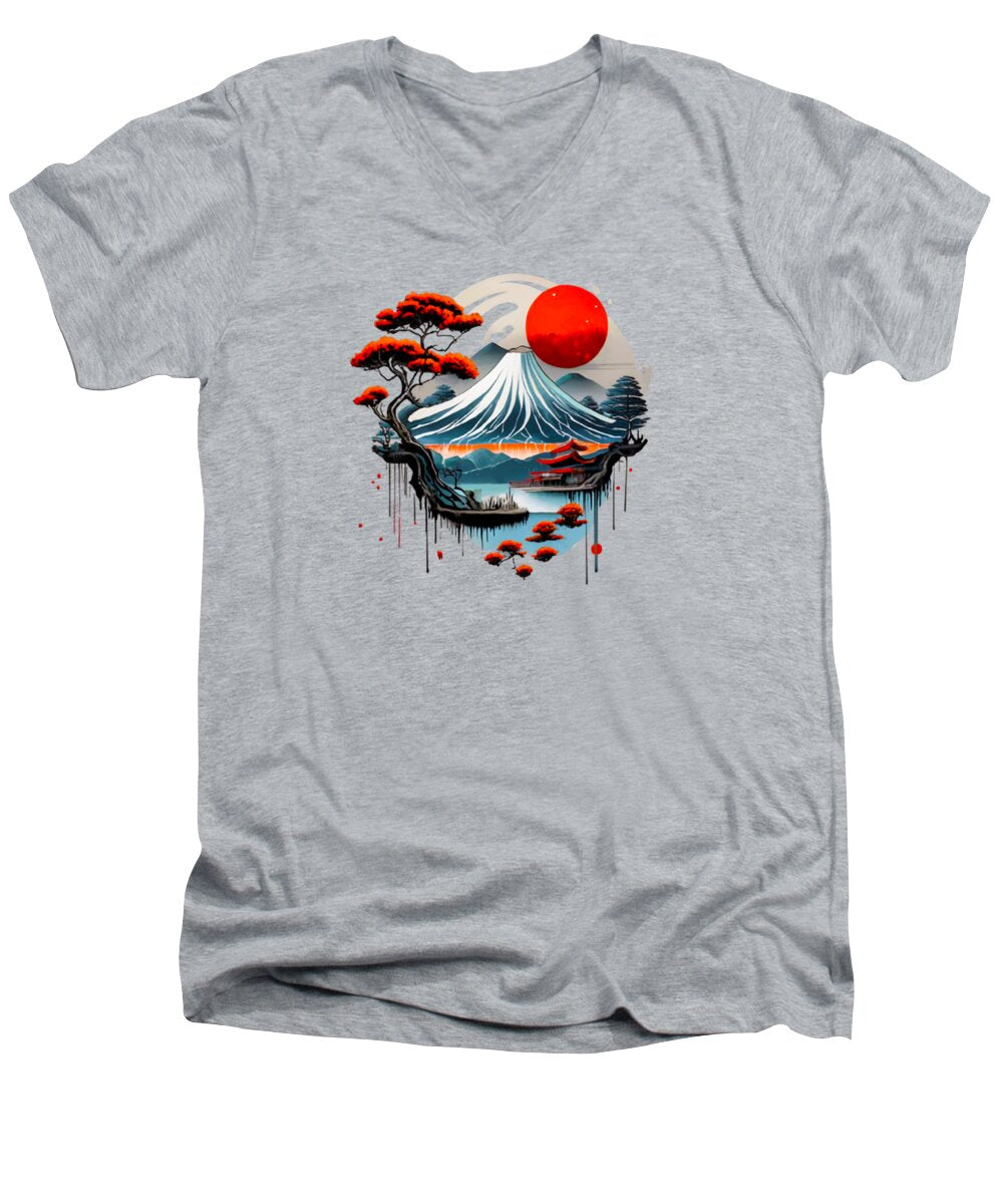 Mount Fuji Japanese Landscape - Men's V-Neck T-Shirt