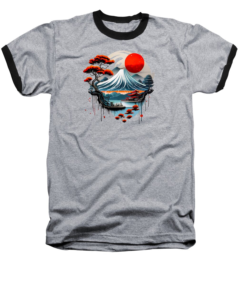 Mount Fuji Japanese Landscape - Baseball T-Shirt