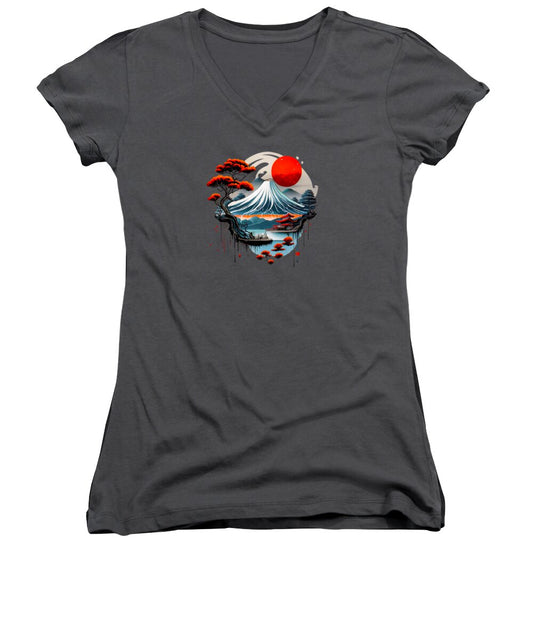 Mount Fuji Japanese Landscape - Women's V-Neck
