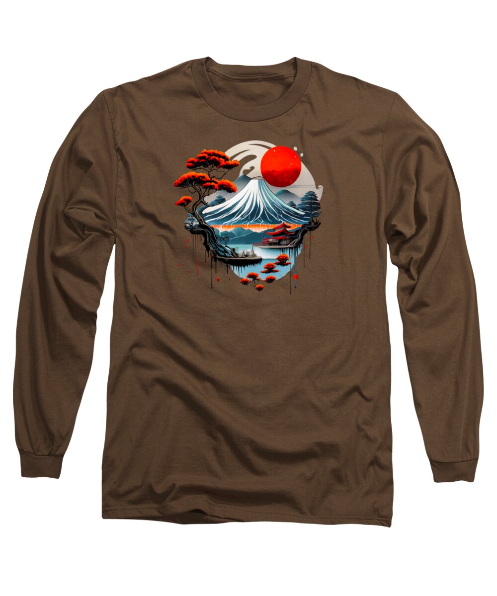 Mount Fuji Japanese Landscape - Long Sleeve T-Shirt