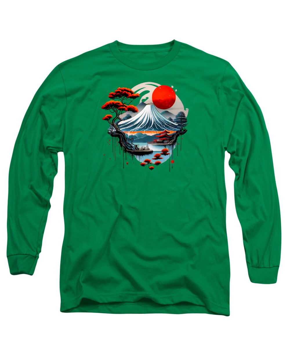 Mount Fuji Japanese Landscape - Long Sleeve T-Shirt