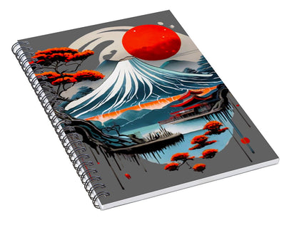 Mount Fuji Japanese Landscape - Spiral Notebook