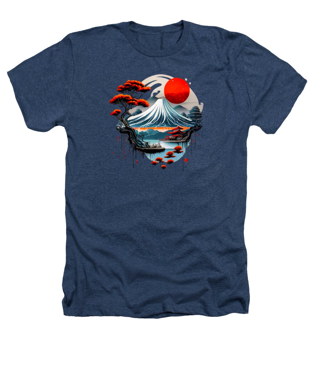 Mount Fuji Japanese Landscape - Heathers T-Shirt