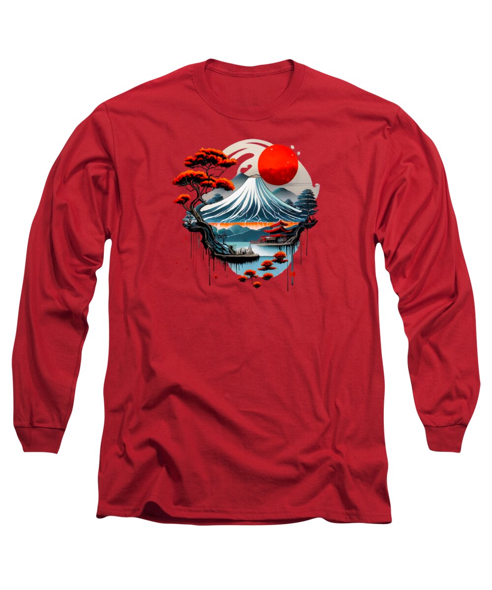 Mount Fuji Japanese Landscape - Long Sleeve T-Shirt