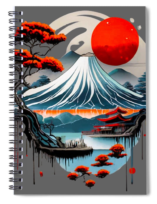 Mount Fuji Japanese Landscape - Spiral Notebook