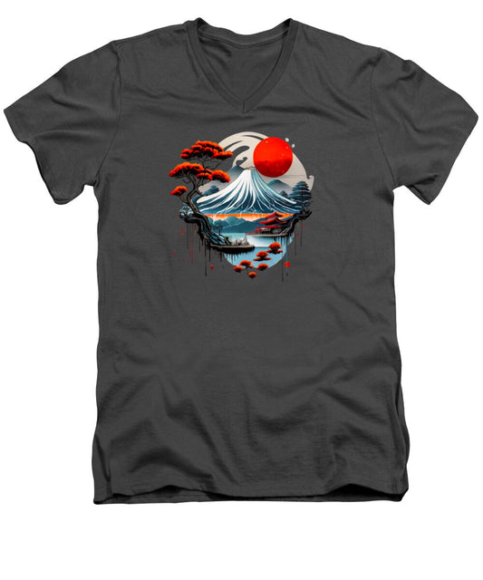 Mount Fuji Japanese Landscape - Men's V-Neck T-Shirt