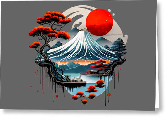 Mount Fuji Japanese Landscape - Greeting Card