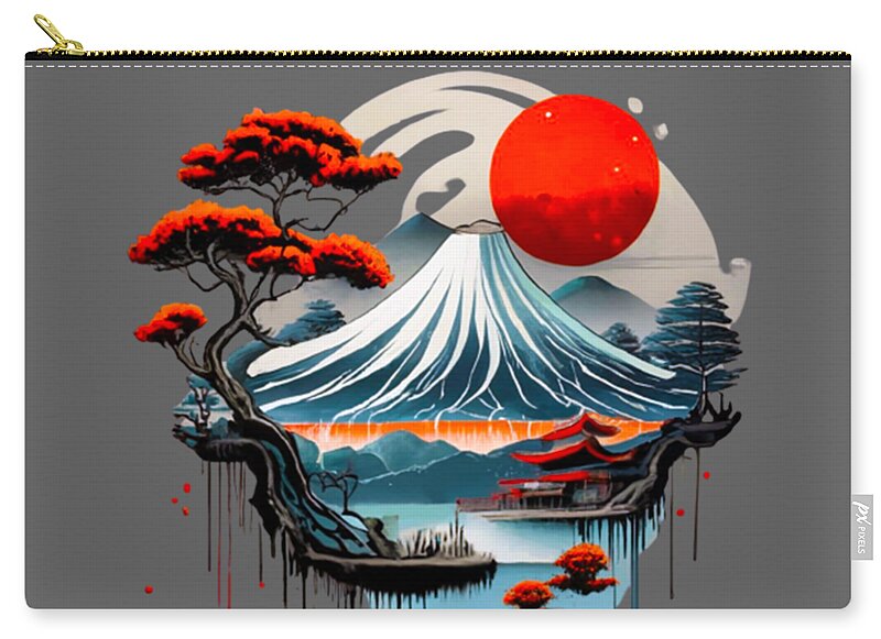 Mount Fuji Japanese Landscape - Zip Pouch