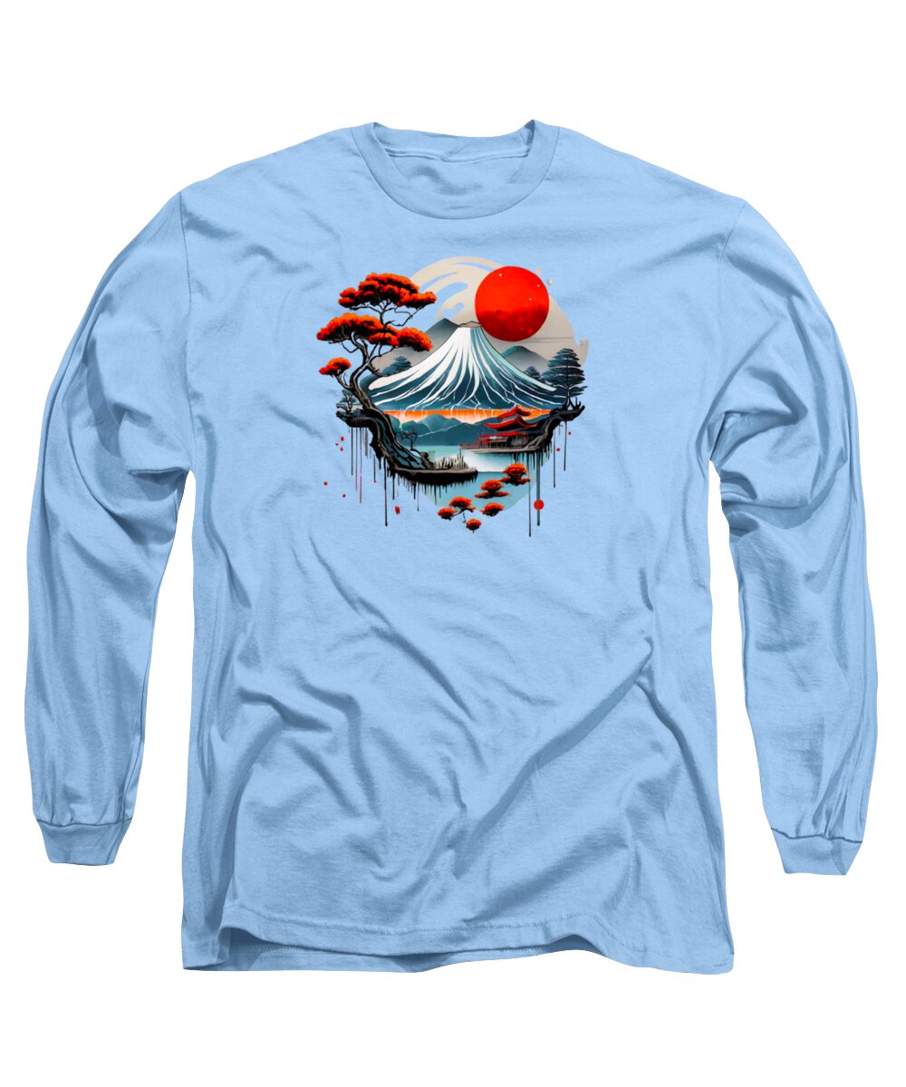 Mount Fuji Japanese Landscape - Long Sleeve T-Shirt