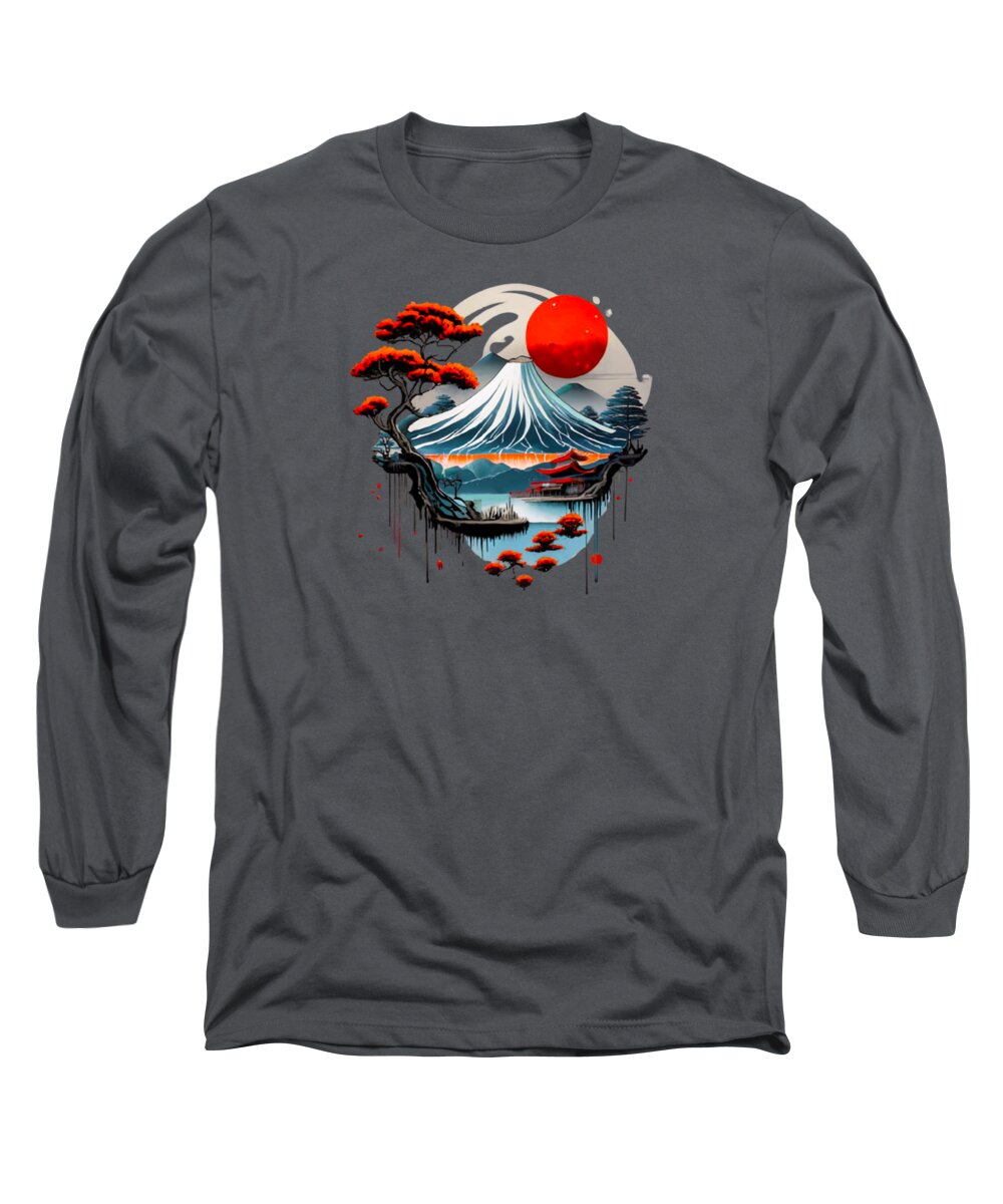 Mount Fuji Japanese Landscape - Long Sleeve T-Shirt