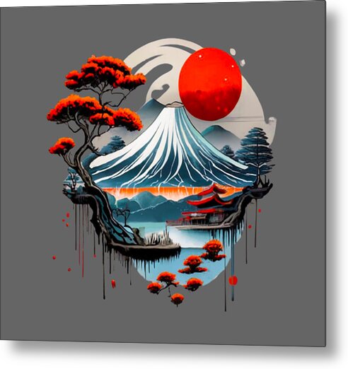 Mount Fuji Japanese Landscape - Metal Print
