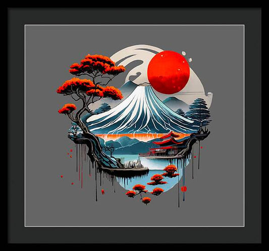 Mount Fuji Japanese Landscape - Framed Print