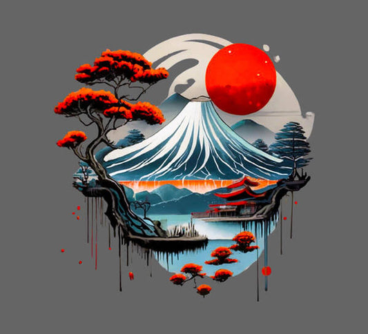 Mount Fuji Japanese Landscape - Art Print