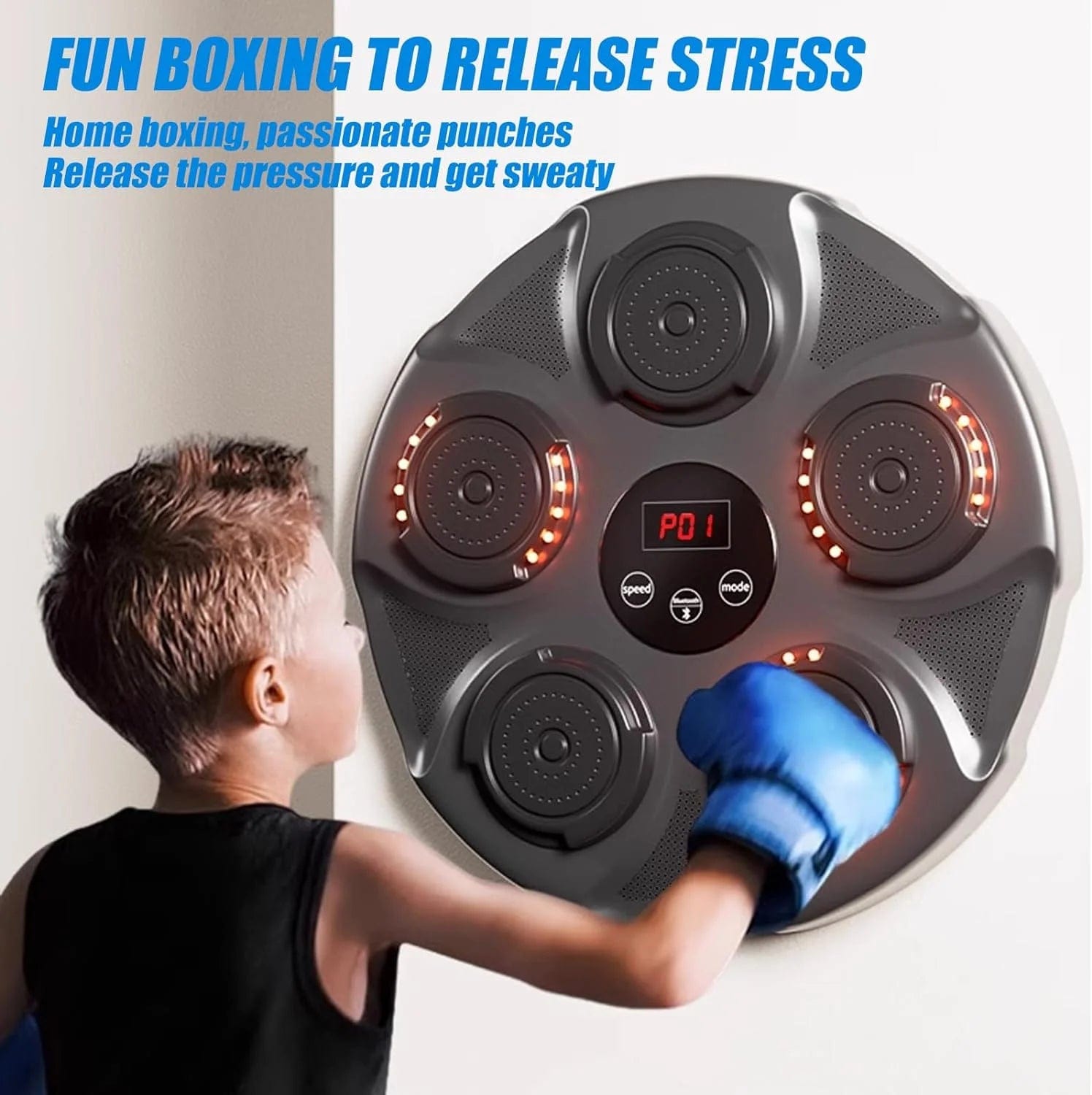 Music Boxing Machine, Smart Bluetooth Boxing Machine Wall Mounted, Boxing Training Punching Equipment, Home Workout Boxing Target Machine