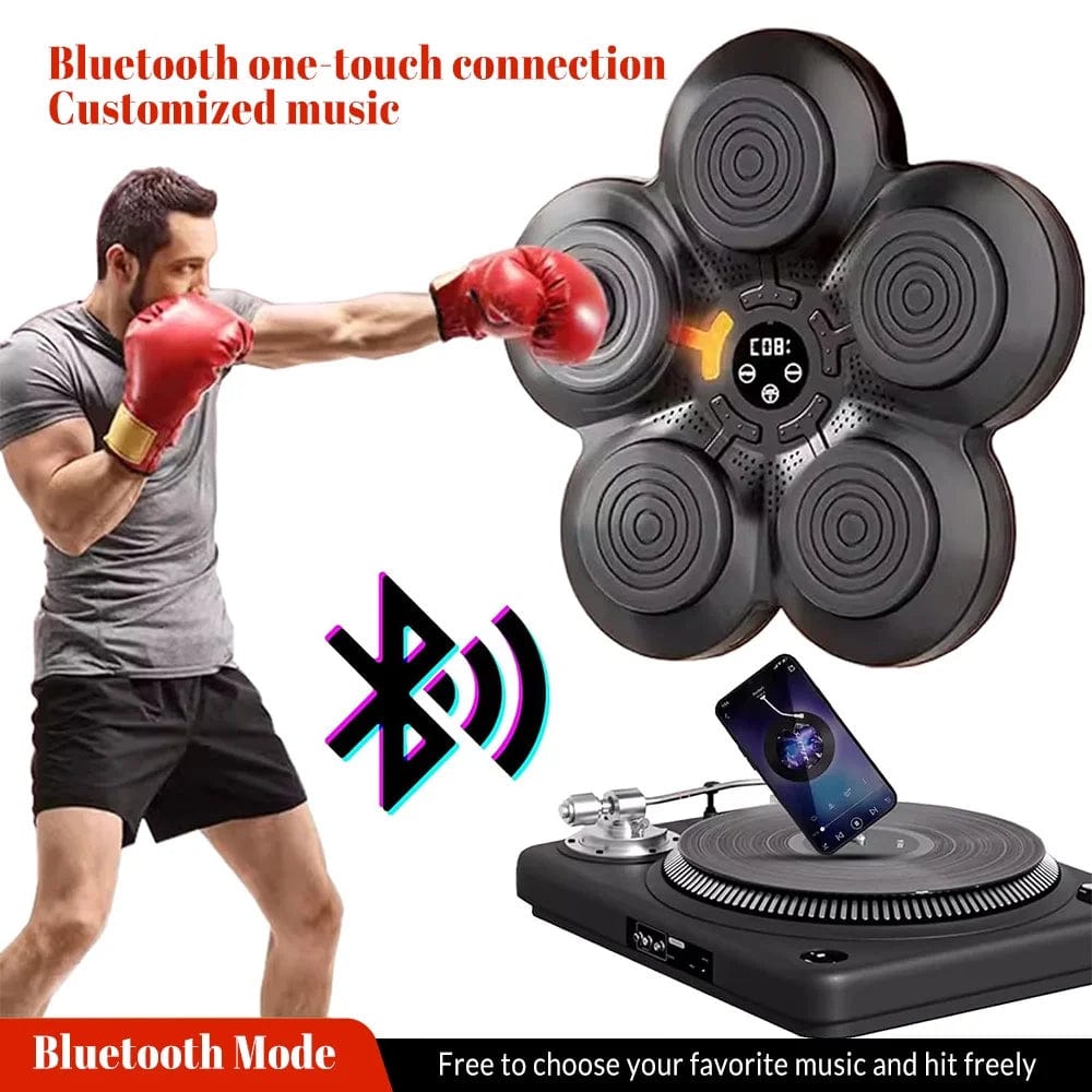 Music Boxing Machine, Smart Music Boxing, Wall-Mounted Smart Bluetooth Music Boxing Trainer, Suitable for Home, Indoor and Gym A-Adult