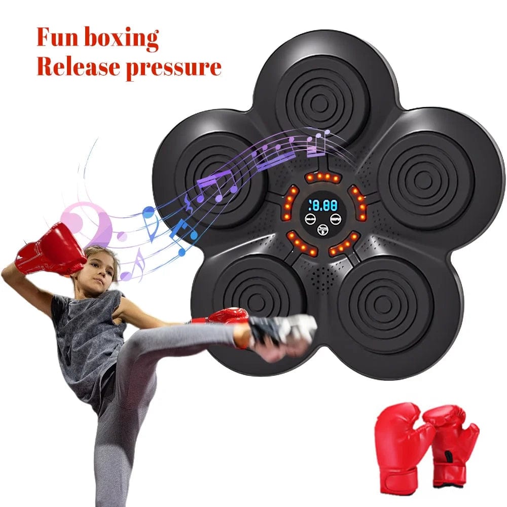 Music Boxing Machine, Smart Music Boxing, Wall-Mounted Smart Bluetooth Music Boxing Trainer, Suitable for Home, Indoor and Gym A-Adult