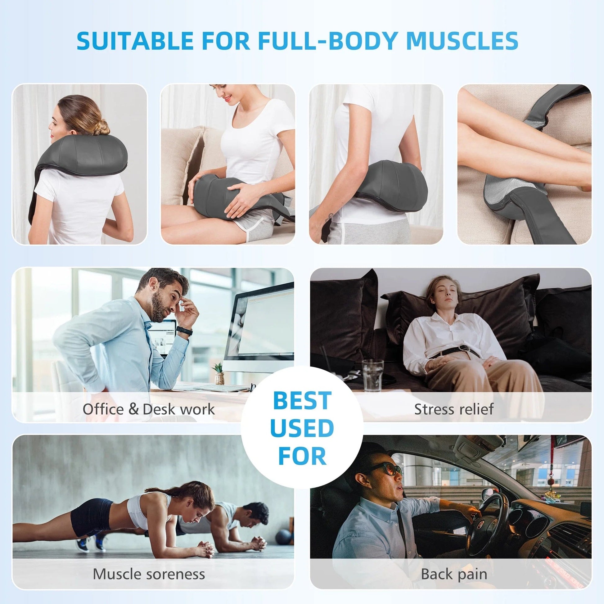 Neck Back Massager with Heat, 4D Shiatsu Shoulder Massager for Pain Relief, Gifts for Mom Dad