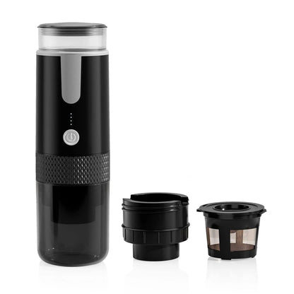 New Portable Coffee Machine Coffee Maker Electric Capsule Ground Coffee Brewer Fit for Coffee Powder and Coffee Capsul Black