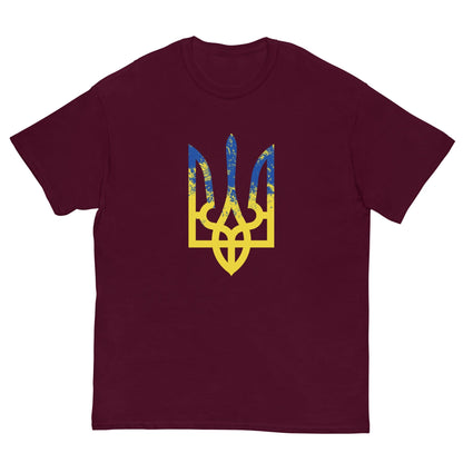 No War In Ukraine Тризуб T-shirt Maroon / S