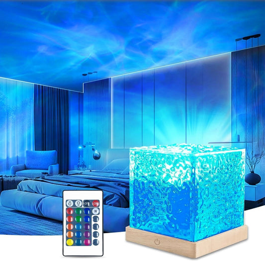 Northern Lights Cube Lamp Ocean Wave Lamp Water Projector Light Usb Plug In