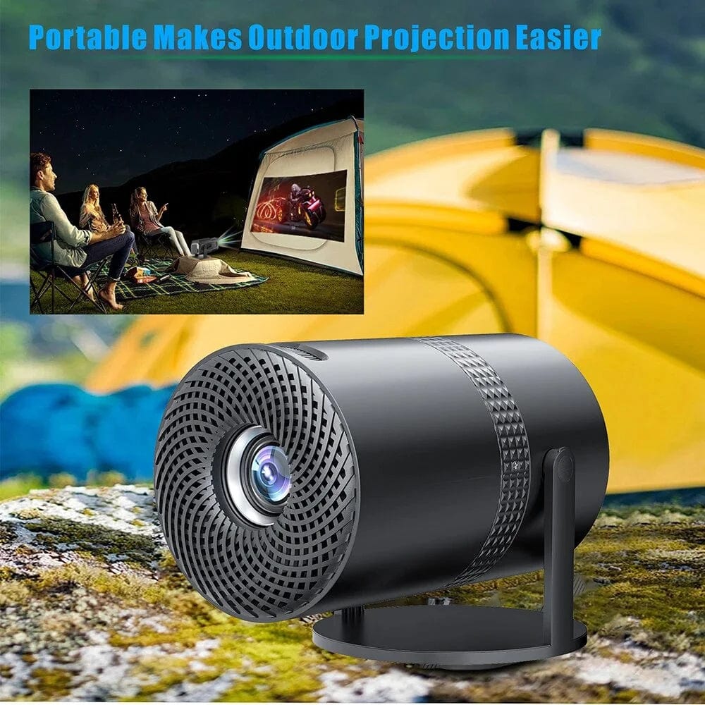 P300 720P Smart Projector - Android 11.0, 4K Home Theater Experience, 16:9 Rotatable Screen Black