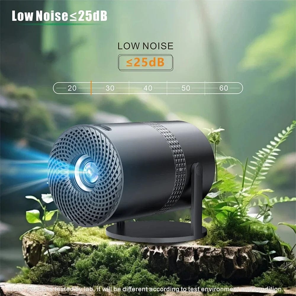 P300 720P Smart Projector - Android 11.0, 4K Home Theater Experience, 16:9 Rotatable Screen Black