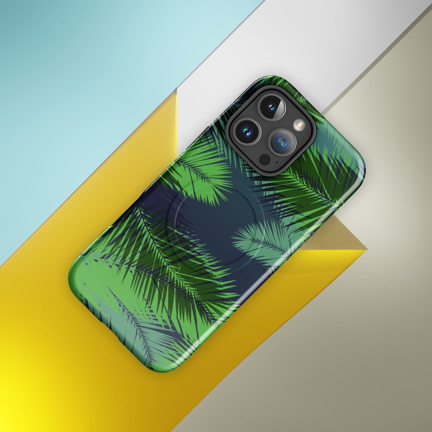 Palm Leaves MagSafe® Tough Case for iPhone® | Stylish Protective Tropical Phone Case iPhone 16 Pro Max