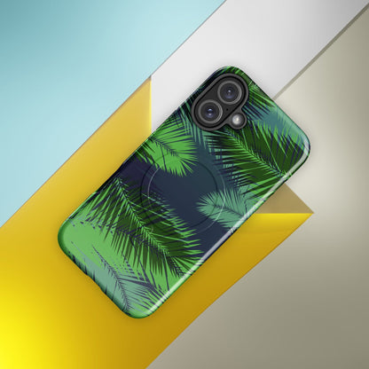 Palm Leaves MagSafe® Tough Case for iPhone® | Stylish Protective Tropical Phone Case iPhone 16 Plus