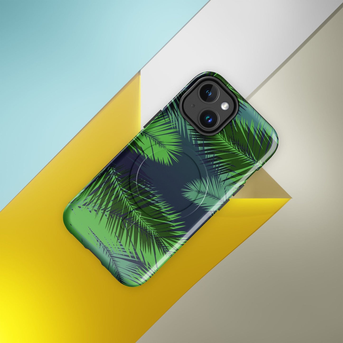 Palm Leaves MagSafe® Tough Case for iPhone® | Stylish Protective Tropical Phone Case iPhone 14