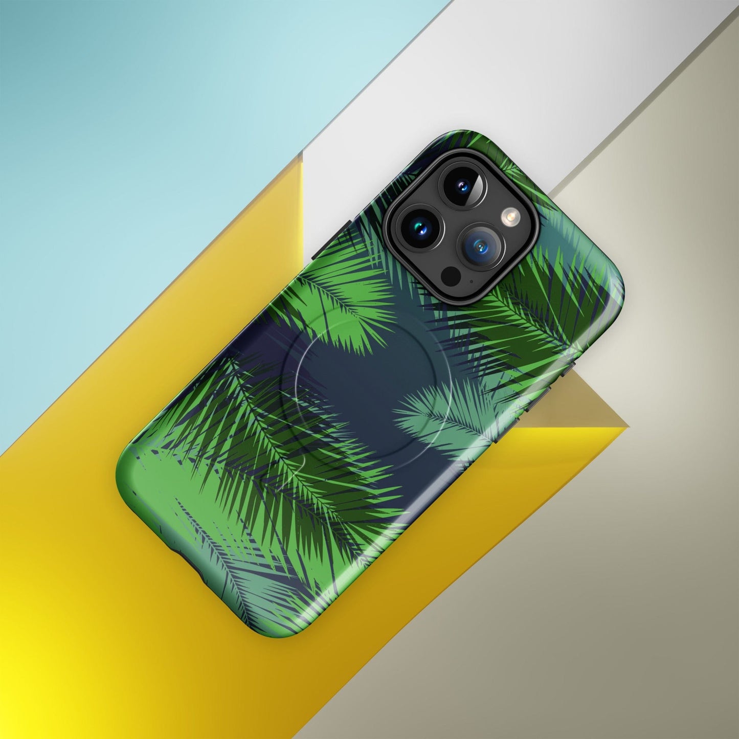 Palm Leaves MagSafe® Tough Case for iPhone® | Stylish Protective Tropical Phone Case iPhone 15 Pro Max