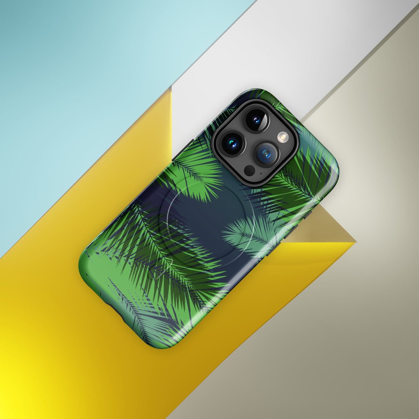 Palm Leaves MagSafe® Tough Case for iPhone® | Stylish Protective Tropical Phone Case iPhone 15 Pro