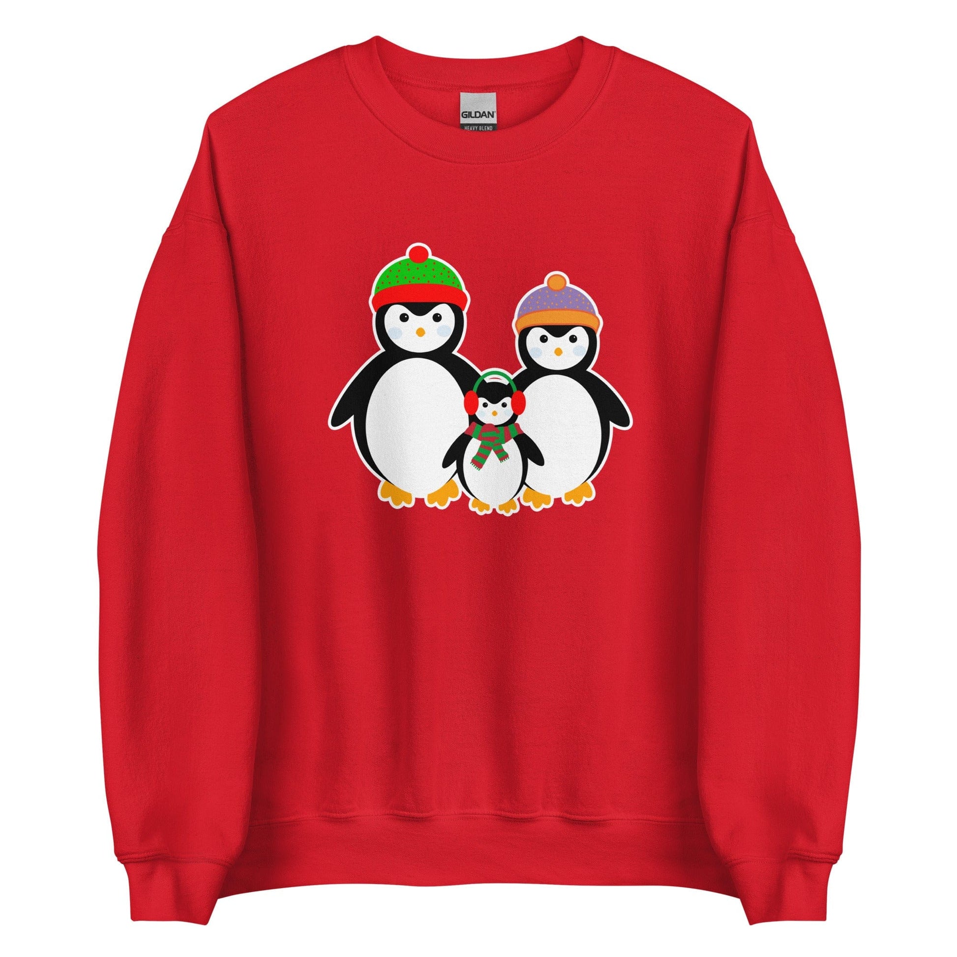 Penguin Family Sweatshirt Red / S