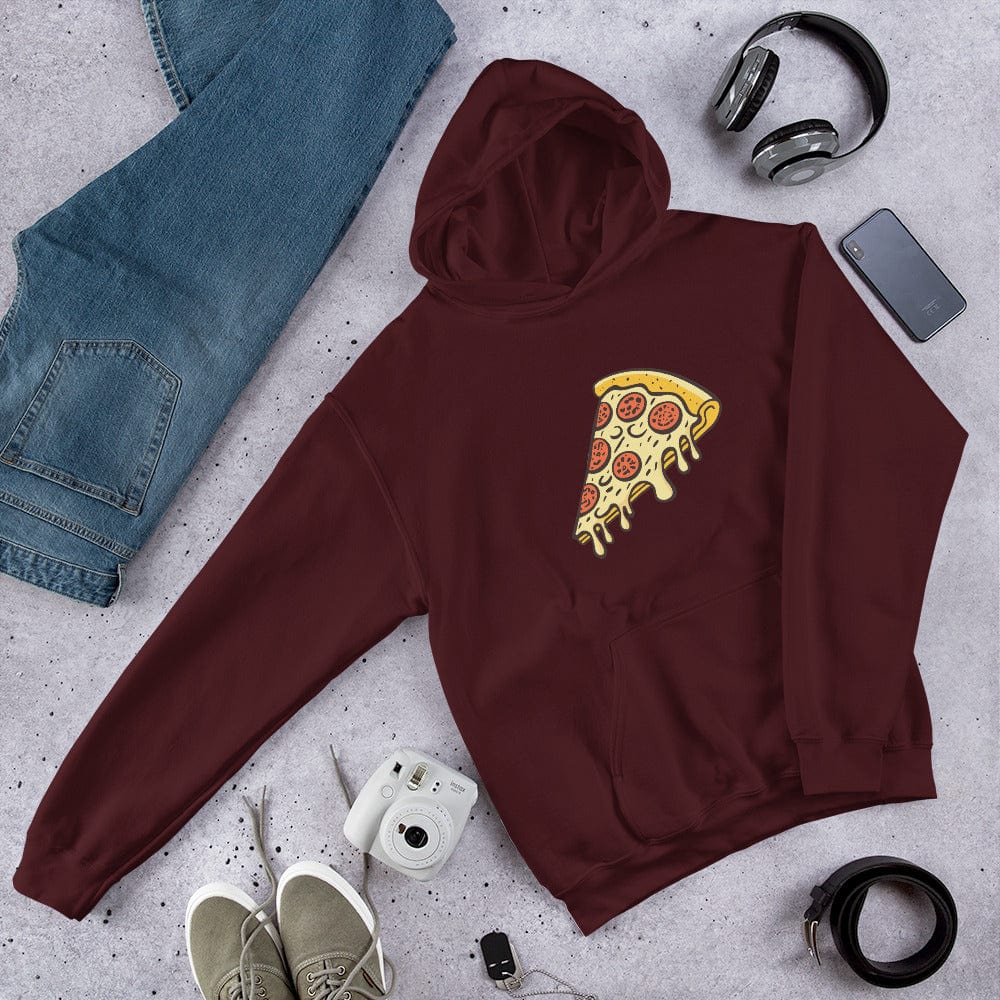 Pepperoni Pizza Unisex Hoodie Maroon / S